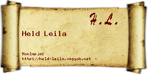 Held Leila névjegykártya
